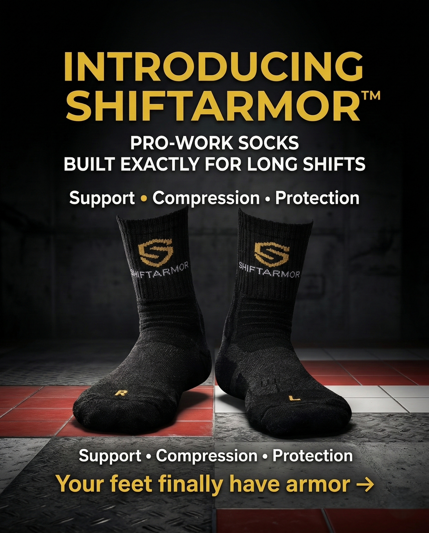 Compression 15-20 mmHg PRO Work Socks – Cushioned Support For Long Shifts